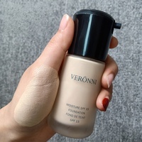 Fond de teint et correcteur liquide naturel en flacon de verre, longue tenue, anti-bavures, VERONNI 50 ml, pour tous types de peau