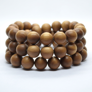 Cuentas Sueltas Redondas de Madera Natural Color Marrón Dorado Oscuro Riddhi Siddhi para Hacer Collares - Product Image 1