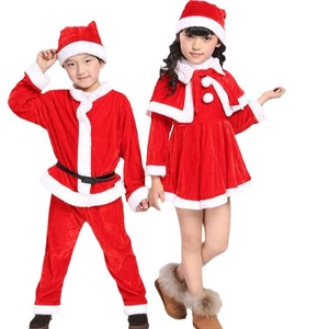 Children's Christmas Costume <b>Santa</b> Claus Set Red With White Trim For Boys And Girls Performance Outfit Cotton Material - Product Image 5