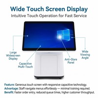 Système de point de vente tout-en-un avec écran tactile, caisse enregistreuse, ordinateur intégré Windows 10 pour magasin de détail, restaurant, supermarché, blanc