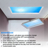 Lámpara de techo de luz azul Natural con Control Wifi Artificial inteligente, decoración interior regulable, 150W, 100 ml/w, tragaluz LED