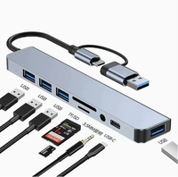 Grosir adaptor USB-C Multiport Hub USB 3.0 stasiun Dok Port Hub USB tipe-c