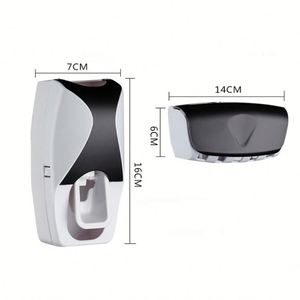Creative Plastic Durable Eco-Friendly Automatic <b>Toothbrush</b> Dispenser Wall Mount Toothpaste Squeezer <b>Holder</b> Set for Home Bathroom - Product Image 3