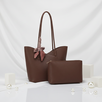Maßgefertigte Einfarbige Damenhandtaschen Schlichtes Design Große Kapazität Tragetasche Reißverschluss-Geldbörse Litschi-Muster Schultertasche Großhandel