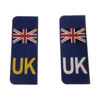 Autocollant de plaque d'immatriculation en plastique imperméable auto-adhésif avec drapeau britannique pour voitures universelles de petite taille