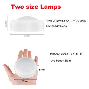 Éclairage LED coloré en forme de disque, 6 pièces, éclairage sans fil à intensité variable sous l'armoire, éclairage sous le comptoir avec télécommande pour la cuisine - Product Image 3