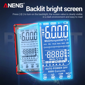 มัลติมิเตอร์ HEDAO ANENG-622A หน้าจอ LCD ความละเอียดสูง 6000 หลัก สำหรับช่างไฟฟ้า วัดแรงดันไฟฟ้า - Product Image 4