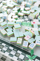 Jeu de Mahjong en Acrylique Pastel 2026 avec Motifs Dessinés à la Main – Idéal pour les Voyages