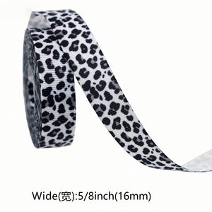 Cinta de Poliéster Grosgrain con Estampado de Leopardo de Alta Calidad para Lazos y Accesorios para el Cabello, Duradera, Navideña, 10 Yardas/Rollo - Product Image 3