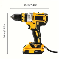 Taladro de Mano Inalámbrico de Alta Potencia de 13 mm, Taladro de Impacto de Doble Velocidad de 21 V, Herramienta Multifuncional con Batería de Litio