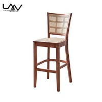 Chaise de Bar en bois massif de style nordique, mobilier d'été et de salle à manger en rotin/osier pour Restaurant, bar, club et café