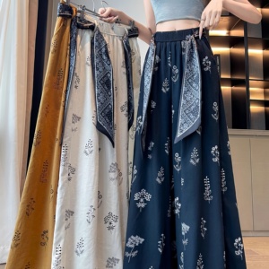<span class=keywords><strong>Pantalones</strong></span> de <span class=keywords><strong>Verano</strong></span> para <span class=keywords><strong>Mujer</strong></span>, Finos, Holgados, de Cintura Alta, con Estampado Floral, con Cordones, <span class=keywords><strong>Pantalones</strong></span> Anchos Casuales para Dama - Product Image 1