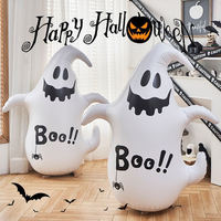 Décoration de jardin d'Halloween gonflable en PVC, fantôme blanc préféré, pour extérieur