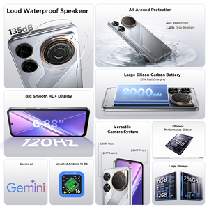 Smartphone DOOGEE M30 6,88 pouces 8000 mAh 33 W Android 16 HD+ 120 Hz 6+256 Go Caméra arrière 64 MP Caméra avant 20 MP - Product Image 4