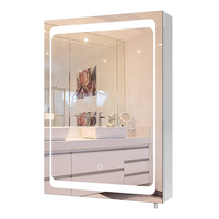 Armoire en acier inoxydable led miroir armoire de salle de bain armoire à pharmacie