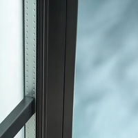 Porte coulissante simple en verre résistante à l'eau, design français moderne et minimaliste, cadre en alliage d'aluminium pour restaurants, appartements, cuisines