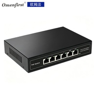 Switch PoE Gigabit de 4 Puertos con 2 Puertos de Uplink Gigabit, Switch de Red Ethernet de 6 Puertos 10/100/1000Mbps, 72W para Cámaras IP CCTV