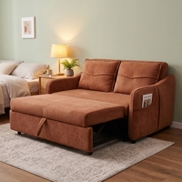 Hochwertiges Französisches Sofa im Cremigen Stil Weiches Schlafsofa mit Hoher Rückenlehne Kompakt für Wohnzimmer Zweisitzer Faltbar Abnehmbar Waschbar