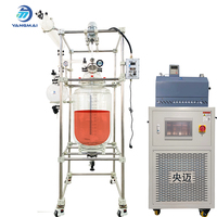 Reactor de Vidrio de Doble Pared de Borosilicato de Alta Resistencia, 150L, Gran Capacidad para Producción Piloto y Trabajos de Reacción de Soluciones