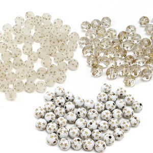 8mm - 10mm transparente esmerilado agujero recto cuentas acrílicas DIY materiales hechos a mano pulseras cadenas de teléfono móvil fabricación de joyas - Product Image 1