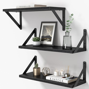 El estante flotante de pared de tres piezas hecho de madera es adecuado para el almacenamiento <span class=keywords><strong>en</strong></span> paredes <span class=keywords><strong>en</strong></span> baños, dormitorios y cocinas. - Product Image 3