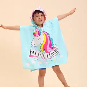 Quick Dry Microfiber Hooded Beach Towel Hooded Towel Cartoon Character Towel For Kids