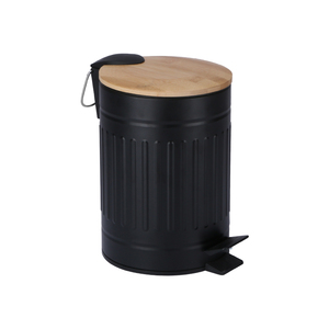 <span class=keywords><strong>Cubo</strong></span> de <span class=keywords><strong>basura</strong></span> redondo de Metal con tapa de bambú y Pedal, contenedor de <span class=keywords><strong>basura</strong></span> con papelera interior extraíble para <span class=keywords><strong>Baño</strong></span> - Product Image 5