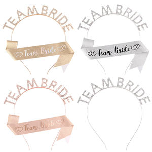 Go Party Wedding Hairbands Princess Tiara Crown Rhinestone Full Diamond <span class=keywords><strong>TEAM</strong></span> <span class=keywords><strong>BRIDE</strong></span> <span class=keywords><strong>Diadema</strong></span> y Glitter Sash Set para mujeres niñas - Product Image 1