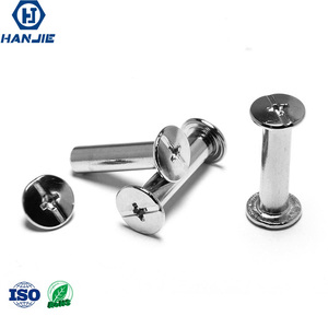 <span class=keywords><strong>Vis</strong></span> à tête plate fendue M4 en acier nickelé, prix d'usine, rivets Chicago, disponibles en mesures métriques et en pouces - Product Image 2