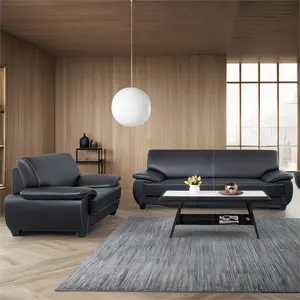 Réunion d'affaires en cuir invités salle de réception pour trois personnes simple maison moderne canapé de bureau