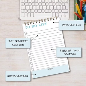 Top xoắn ốc ràng buộc tùy chỉnh nội dung màu sắc để làm danh sách notepad 5.5x8.3 "50 tờ <span class=keywords><strong>todo</strong></span> Danh sách máy tính xách tay cho công việc - Product Image 4