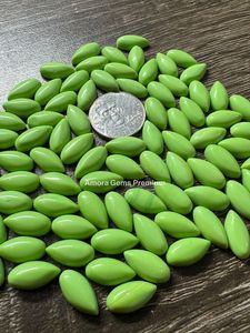 Cabochons en forme de poire Rosarita verte de meilleure qualité, pierres précieuses calibrées en vrac pour la fabrication de bijoux à bricoler soi-même et accessoires artisanaux uniques - Product Image 2