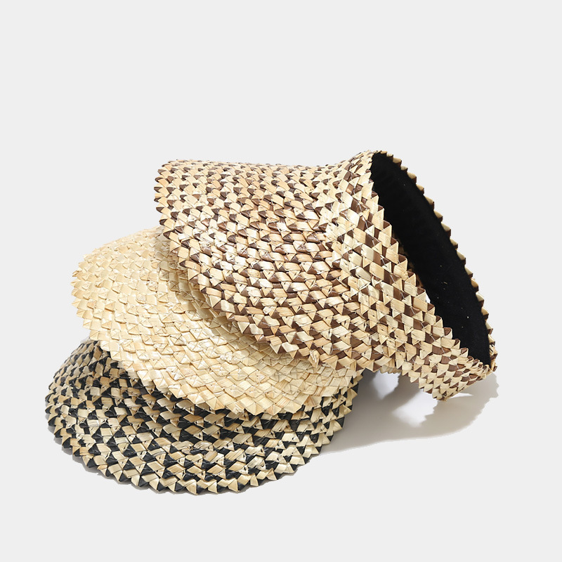 Соломенные козырьки ручной работы, Солнцезащитная пляжная шляпа для женщин, пляжная шляпа для отдыха, путешествий, защита от УФ-лучей