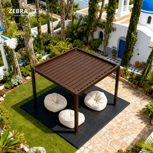Louvered Pergola Full Aluminum Frame and Adjustable Roof Integrated Strip <strong>Lights</strong> <strong>for</strong> Outdoor Patio Gray Hardtop <strong>Gazebo</strong> Pergola - Product Image 3