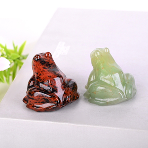 Figurines de grenouilles en pierres précieuses naturelles miniatures sculptées à la main pour la décoration - Vente en gros - Product Image 5