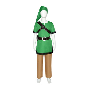Disfraz de <span class=keywords><strong>Cosplay</strong></span> Skyward Sword <span class=keywords><strong>Link</strong></span> para niños, uniforme verde, pantalones, sombrero, guantes y capa con el mejor traje perfecto de Halloween - Product Image 2
