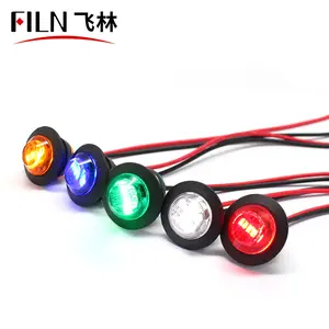 FILN — Mini lampe Led pour remorque de camion, lumière avec marqueur latéral et dégagement, 0.75 pouces, rouge, jaune, bleu, blanc et vert 24V