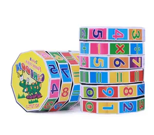 6pcs/set Education Plastic Mathematics Numerals Cylinder Learning Math Abacus Magic Cube Toys For Kids Colorful Ring