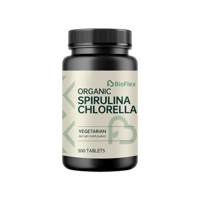 Organic Spirulina Chlorella Tablets 1000mg 500 Count Immune Support Detox Energy Factory Wholesale OEM Private Label