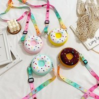 Offre Spéciale petit mignon porte-monnaie Silicone femme argent pochette à glissière multi-fonction stockage beignet sacs pour filles cadeau