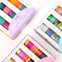 Kit de ruban adhésif de papeterie de bureau en papier autocollant acrylique multicolore de qualité supérieure avec logo personnalisé pour usage domestique