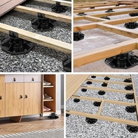 Système de piédestal réglable de haute qualité piédestal de terrasse extérieur en WPC Support de terrasse sur piédestal en plastique 18-30mm