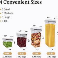 Conteneurs de stockage en plastique PP de qualité alimentaire, hermétiques, organisation de la cuisine, garde-manger, bocaux transparents pour céréales, riz, pâtes, farine