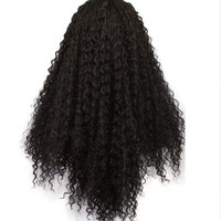 Perruques Lace Front Cheveux Synthétiques Ondulés Profonds Pré-Pluckées Sans Colle Dentelle HD Transparente Haute Densité Couleur Naturelle Noire pour Femmes
