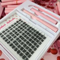 Kits de cils en éventail faits à la main DIY, cils en grappe CC pour cheveux synthétiques, marque privée