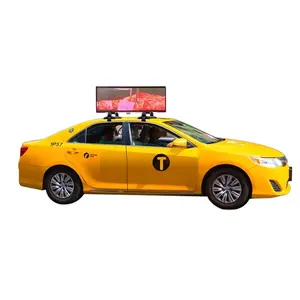 Taxi Top Màn hình LED hai mặt fullcolor dẫn đăng ký xe điều khiển từ xa mái quảng cáo không thấm nước LED hiển thị