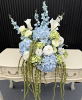 Boule de fleurs artificielle en soie bleue PPS, 50 cm, pour décoration de centre de table de mariage et événements – Grande Vente