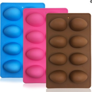 <span class=keywords><strong>Moule</strong></span> à gâteau en <span class=keywords><strong>silicone</strong></span> à 8 cavités en forme d'œuf, résistant à la chaleur, non toxique, réutilisable, de qualité alimentaire, pour la cuisson, la fabrication de <span class=keywords><strong>chocolat</strong></span> et de savon - Product Image 1