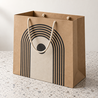 Sacs cadeaux en papier kraft premium avec poignées en corde de coton, sacs de shopping à soufflets personnalisés pour la vente au détail et les événements B108