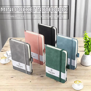 Carnet <span class=keywords><strong>de</strong></span> <span class=keywords><strong>poche</strong></span> A6 personnalisé en cuir PU avec couverture rigide, élastique et attache pour stylo – Journal étudiant – Fournitures scolaires en gros - Product Image 2